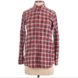Theory Plaid Long Sleeve Button Down Shirt P or XS